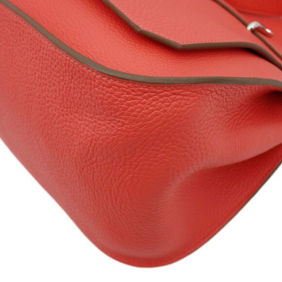 HERMES  Jypsiere 31 Taurillon Clemence Leather Messenger Bag Orange - Picture 7 of 12